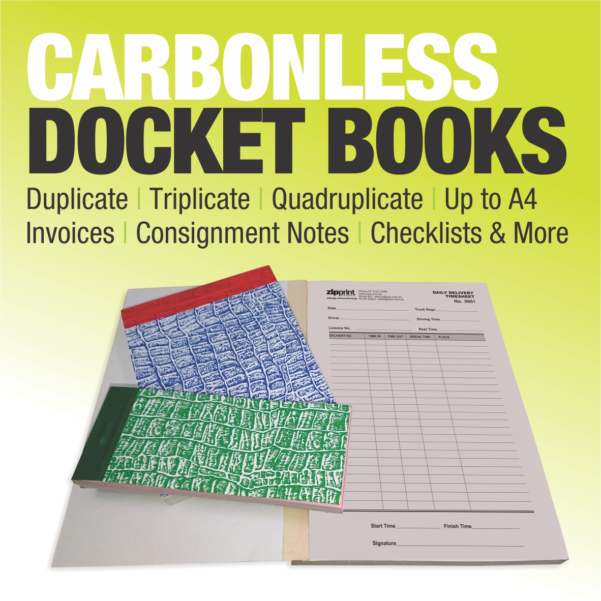 Carbonless Docket Books